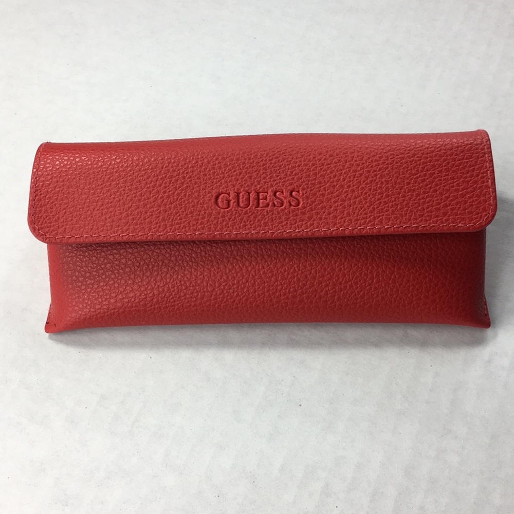 Red leather Guess eyeglass or sunglasses case.
